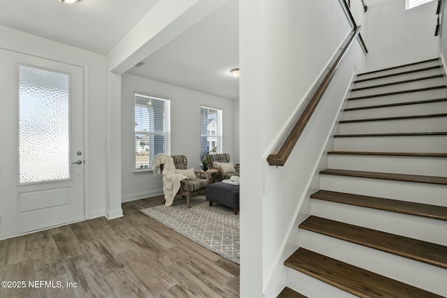 entrance foyer featuring light hardwood / wood-style flooring