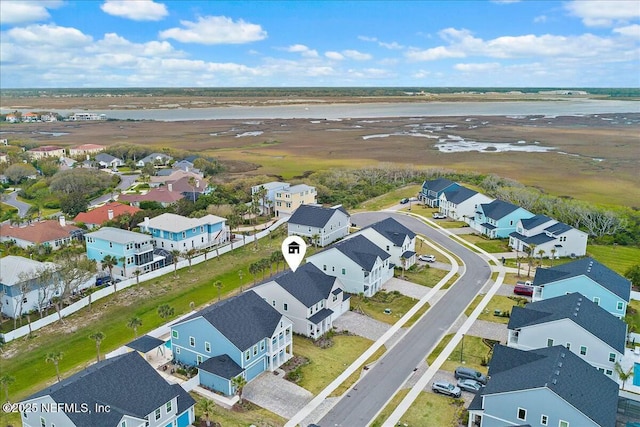 drone / aerial view with a residential view