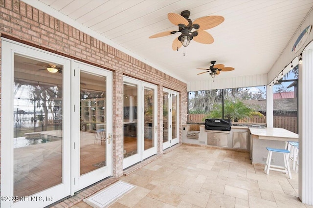 view of unfurnished sunroom