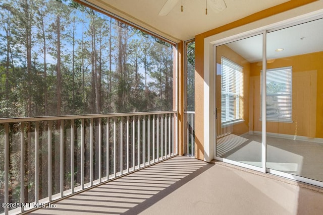 view of unfurnished sunroom