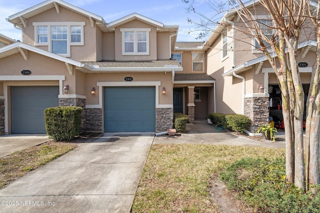 view of front of home with a garage