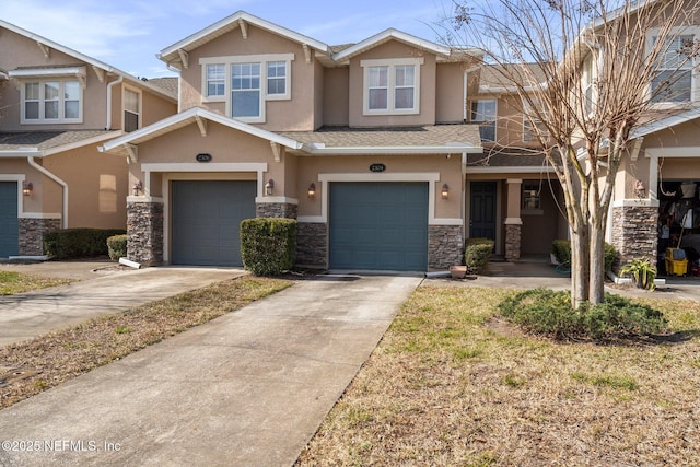 view of property featuring a garage