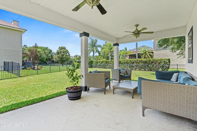 2360 Golfview Dr, Fleming Island, FL 32003 - view of patio / terrace with outdoor lounge area and a ceiling fan