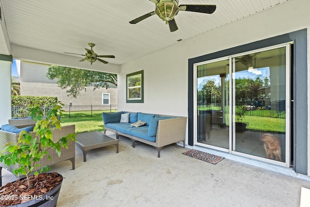 2360 Golfview Dr, Fleming Island, FL 32003 - view of patio featuring a ceiling fan and an outdoor hangout area