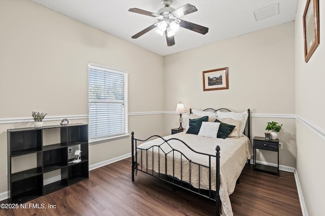 2360 Golfview Dr, Fleming Island, FL 32003 - bedroom featuring baseboards, wood finished floors, and a ceiling fan