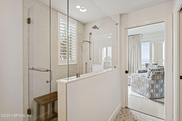 bathroom with an enclosed shower