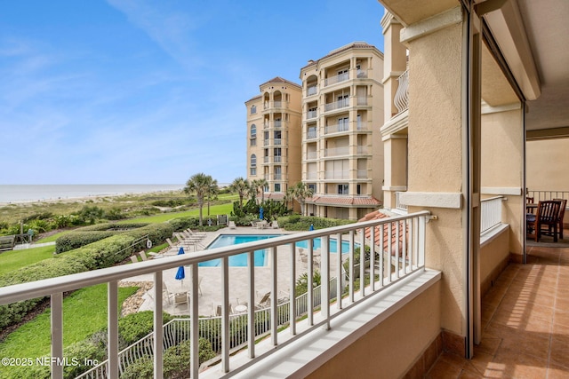 balcony with a water view