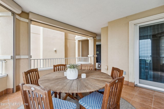 view of tiled dining room