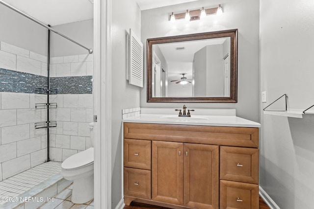 3801 Crown Point Rd Unit 2061, Jacksonville, FL 32257 - bathroom featuring tiled shower, vanity, and toilet
