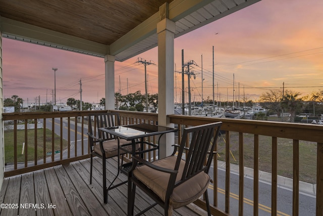 view of deck at dusk