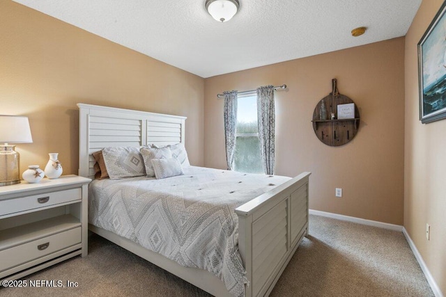 bedroom featuring light carpet