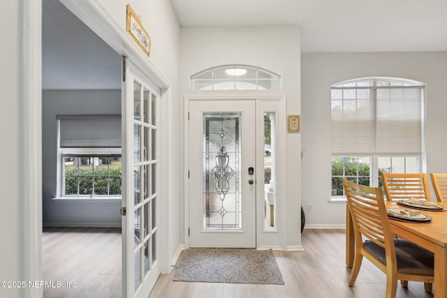 foyer entrance featuring light hardwood / wood-style floors