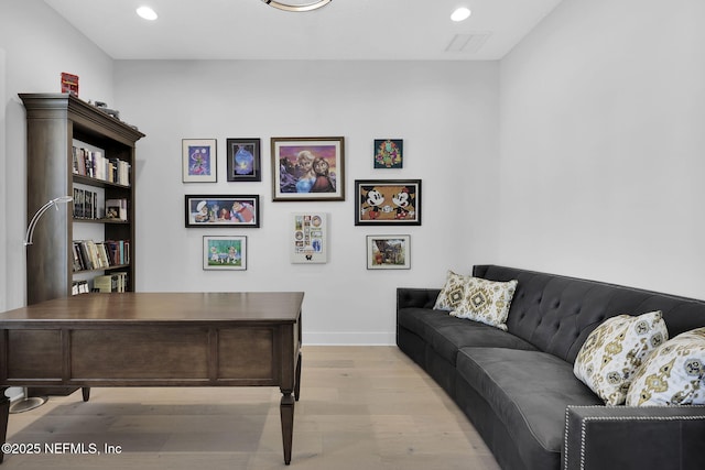 office featuring light hardwood / wood-style flooring