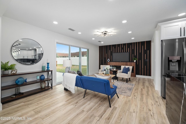 living room featuring light hardwood / wood-style flooring