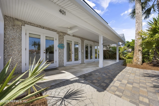 view of patio featuring french doors