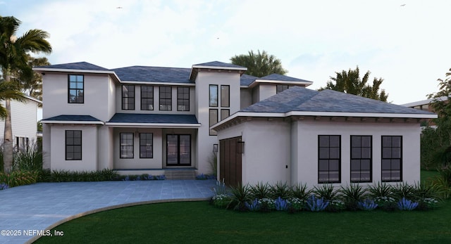 view of front facade featuring a front yard