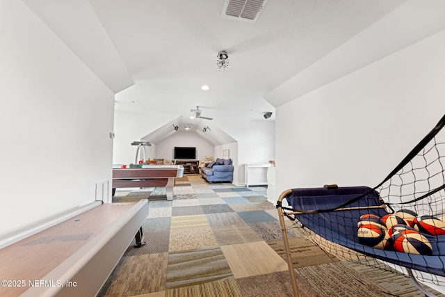 bedroom with light colored carpet