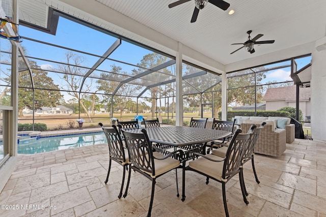 view of sunroom