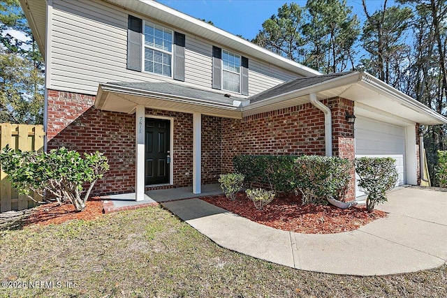 view of property featuring a garage