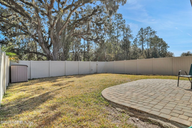 view of yard with a patio area