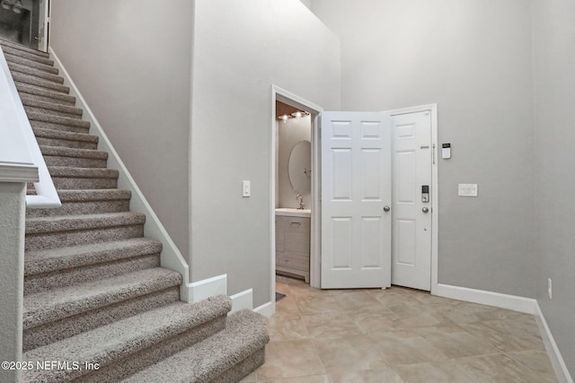 foyer entrance with sink