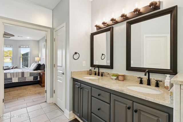 bathroom featuring vanity and tile patterned floors