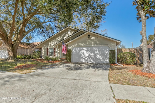 view of front facade with a garage