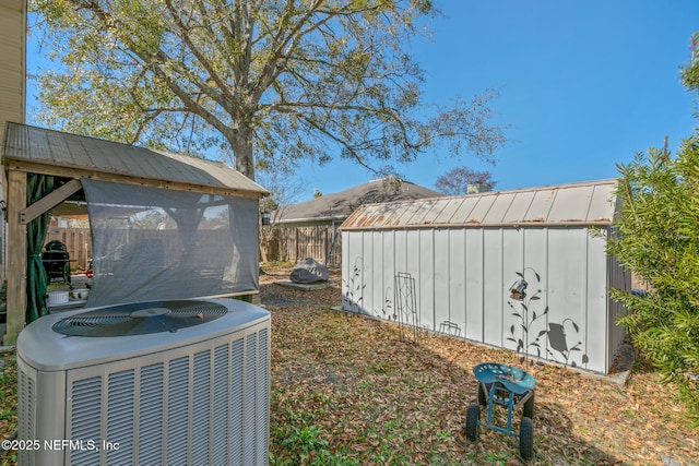 exterior space featuring central air condition unit