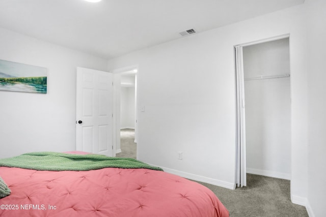 unfurnished bedroom with a closet and carpet