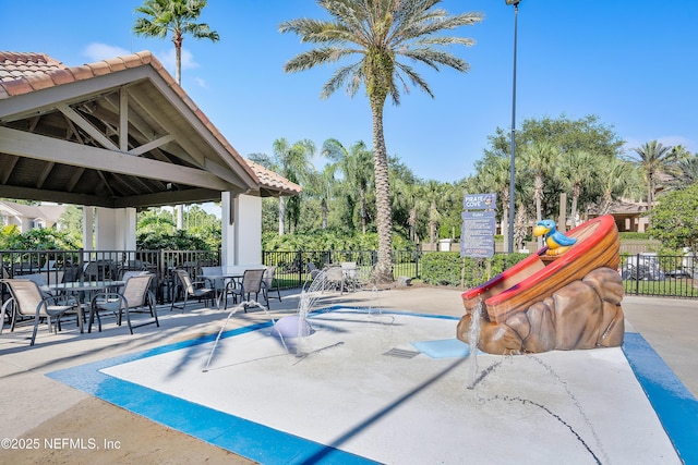 view of swimming pool featuring a gazebo