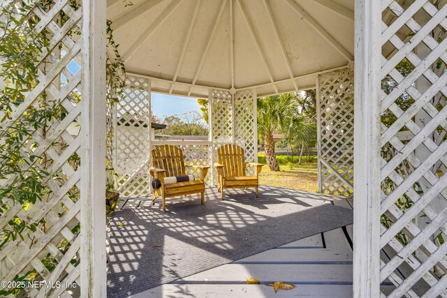 view of patio / terrace with a gazebo