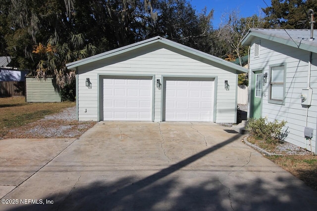 view of garage