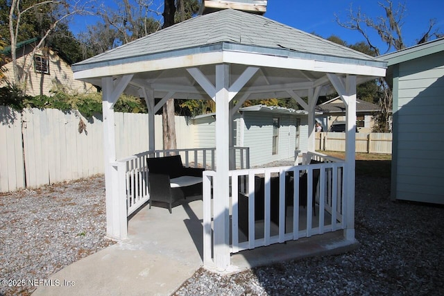 view of patio with a gazebo