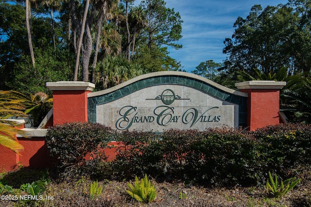 view of community sign