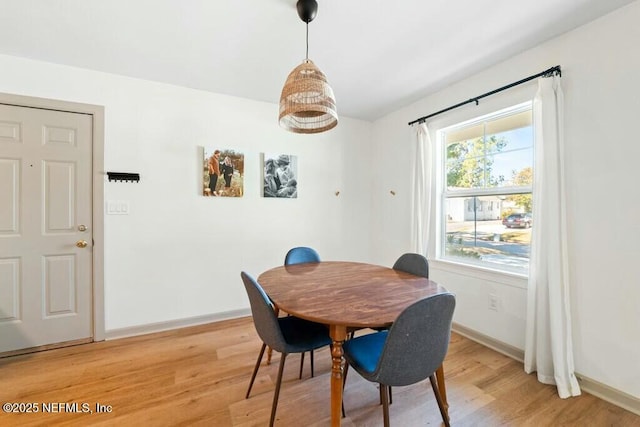 dining area featuring light hardwood / wood-style floors