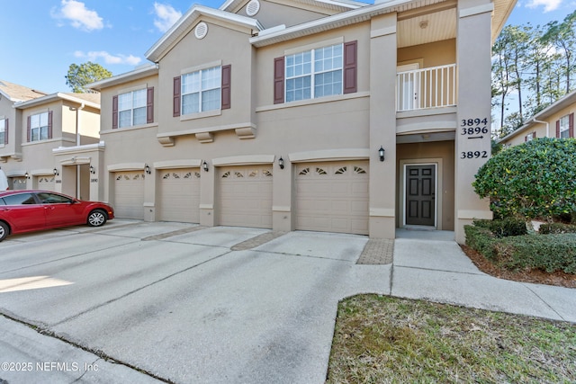 view of property with a garage