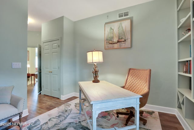 office featuring light hardwood / wood-style flooring