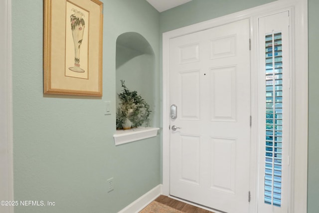 entrance foyer with hardwood / wood-style flooring