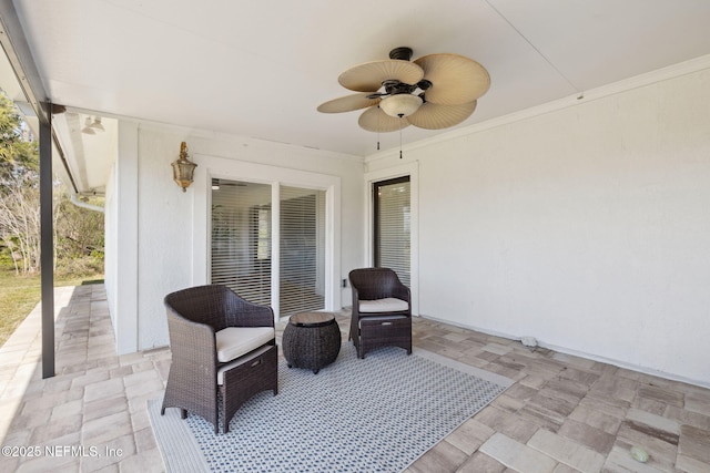 view of patio / terrace with ceiling fan