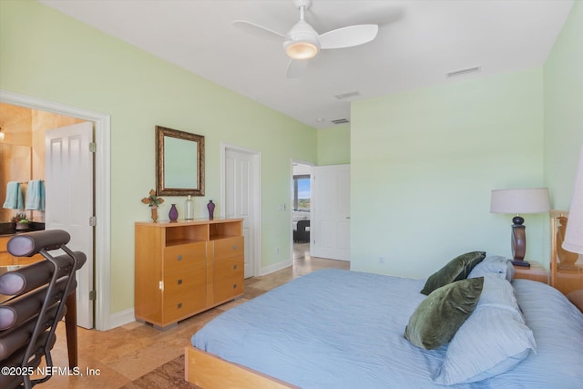 bedroom with ceiling fan