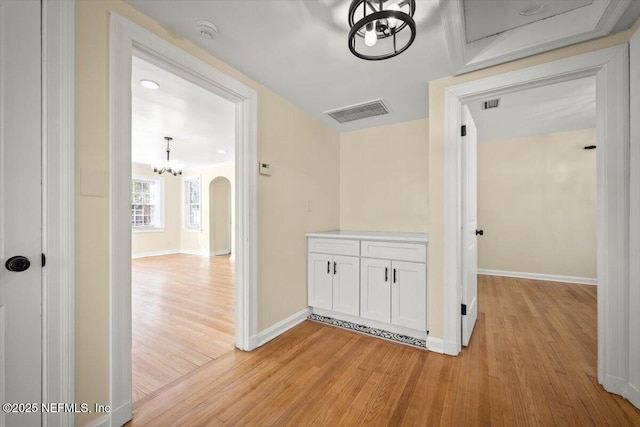 hall featuring light hardwood / wood-style floors