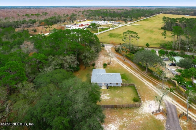 drone / aerial view featuring a rural view