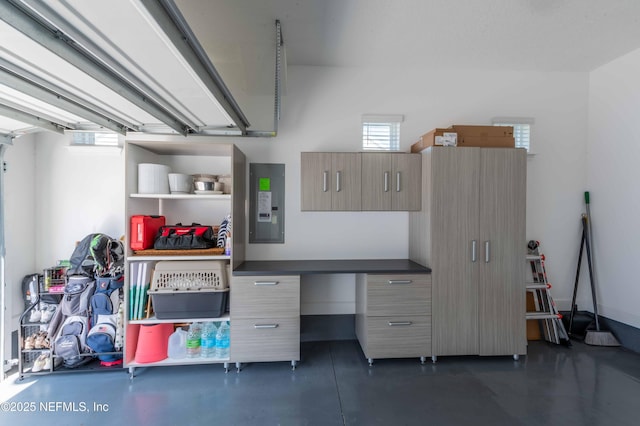 garage featuring electric panel