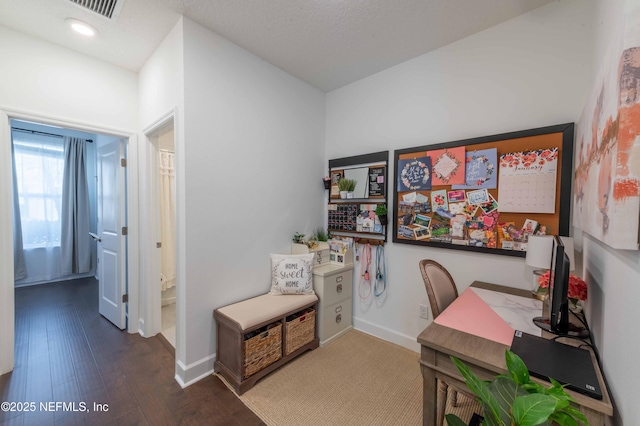 office space featuring hardwood / wood-style flooring