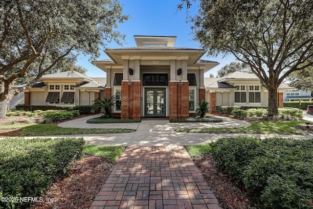 view of front facade with french doors