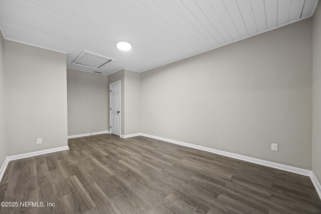 spare room featuring dark hardwood / wood-style flooring