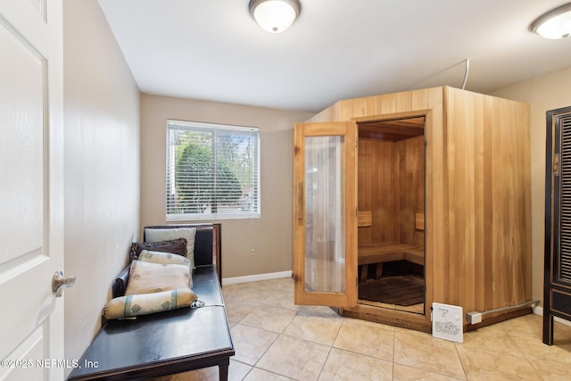 interior space with tile patterned floors