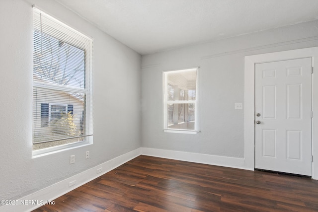 foyer entrance with dark wood-type flooring