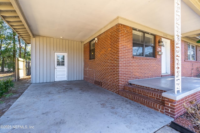 view of patio with a carport