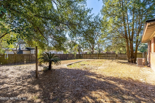 view of yard featuring cooling unit